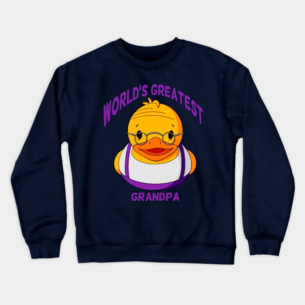 World’s Greatest Grandpa Rubber Duck Crewneck Sweatshirt by Alisha Ober Designs